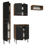Cocina Integral 156 cm Marrón/Negro Emilly