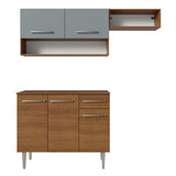 Cocina Integral 165cm con Encimera Marrón/Gris Emilly Madesa 08