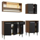 Cocina Compacta 169cm Marrón/Negro Emilly Dance 07