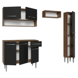 Cocina Compacta 197 cm Emilly Marrón/Negro 01