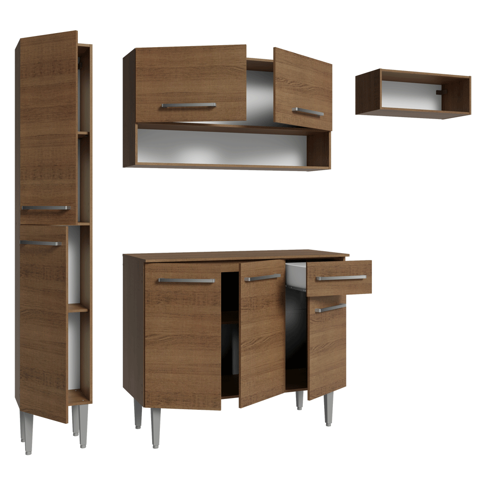 Cocina Compacta 197 cm Emilly Marrón 02