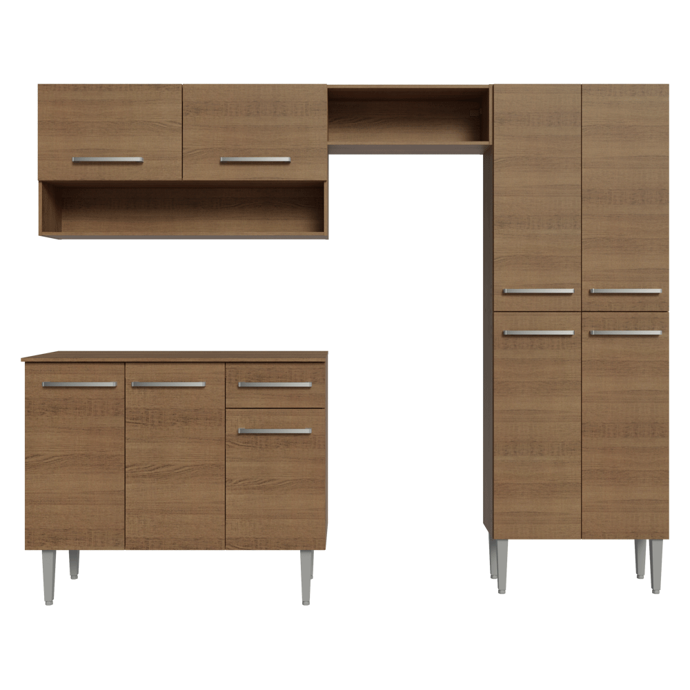 Cocina Integral 229cm sin Fregadero Marrón Emilly Pop 02