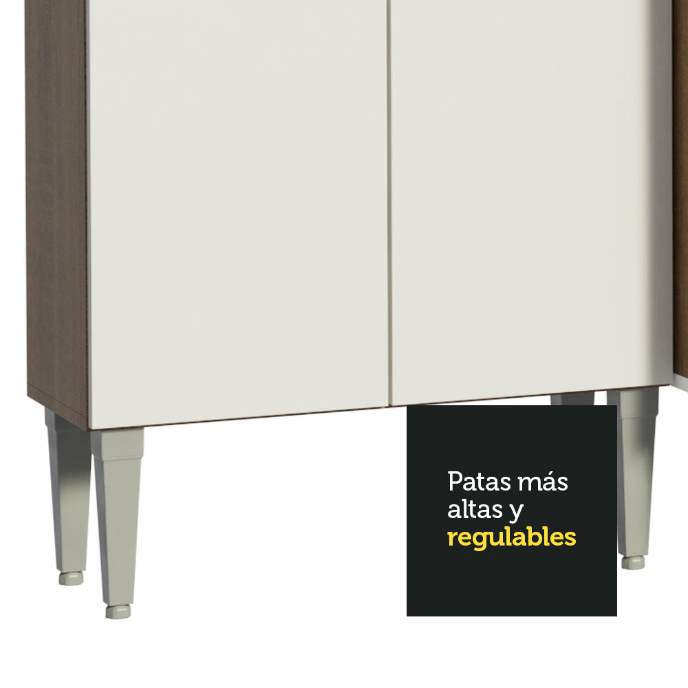 Cocina Integral 229cm sin Fregadero Marrón/Blanco Emilly Pop 02