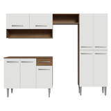 Cocina Integral 229cm sin Fregadero Marrón/Blanco Emilly Pop 02