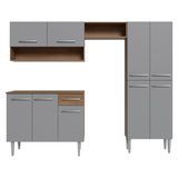 Cocina Integral 229cm Marrón/Gris Emilly Pop 02