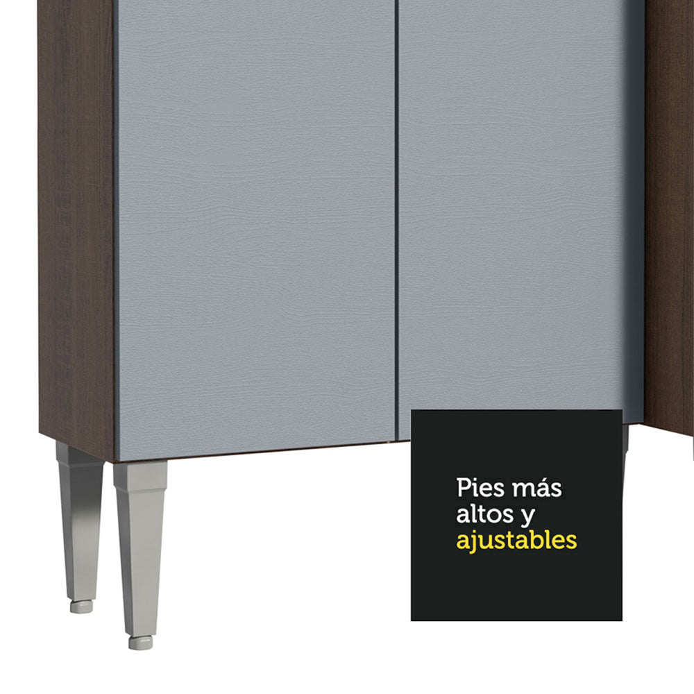 Cocina Integral 229cm Marrón/Gris Emilly Pop 02