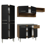 Cocina Integral 229cm con Fregadero Marrón/Negro Emilly 12