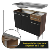 Cocina Integral 229cm con Fregadero Marrón/Negro Emilly 12