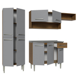 Cocina Integral 229cm con Fregadero Marrón/Gris Emilly 12