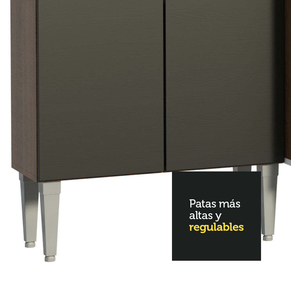 Cocina Compacta 229cm Marrón/Negro Emilly 13