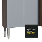 Cocina Compacta 229 cm Marrón/Gris Emilly Madesa