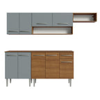 Cocina Compacta 229 cm Marrón/Gris Emilly Madesa