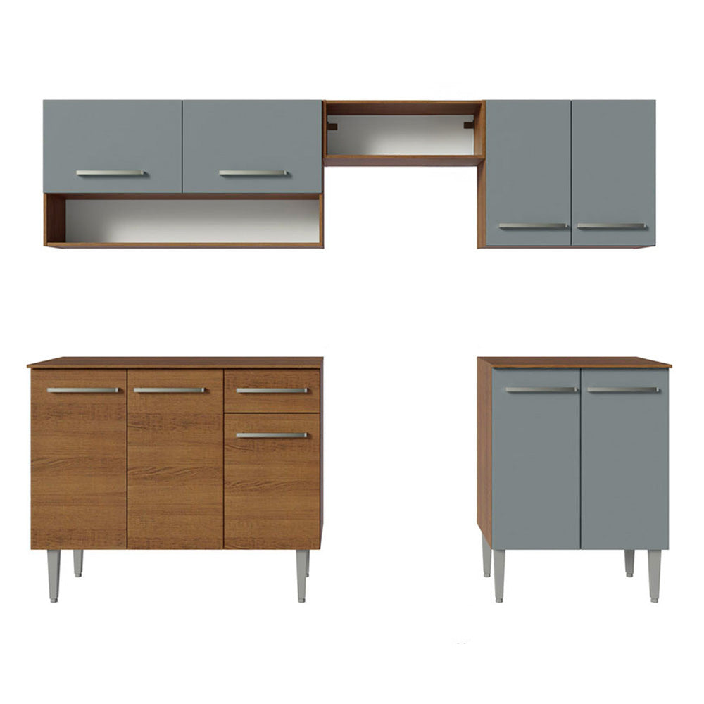Cocina Compacta 229cm Marrón/Gris Emilly 15