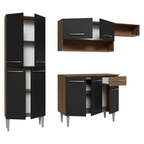 Cocina Compacta 229 cm Marrón/Negro Emilly Madesa