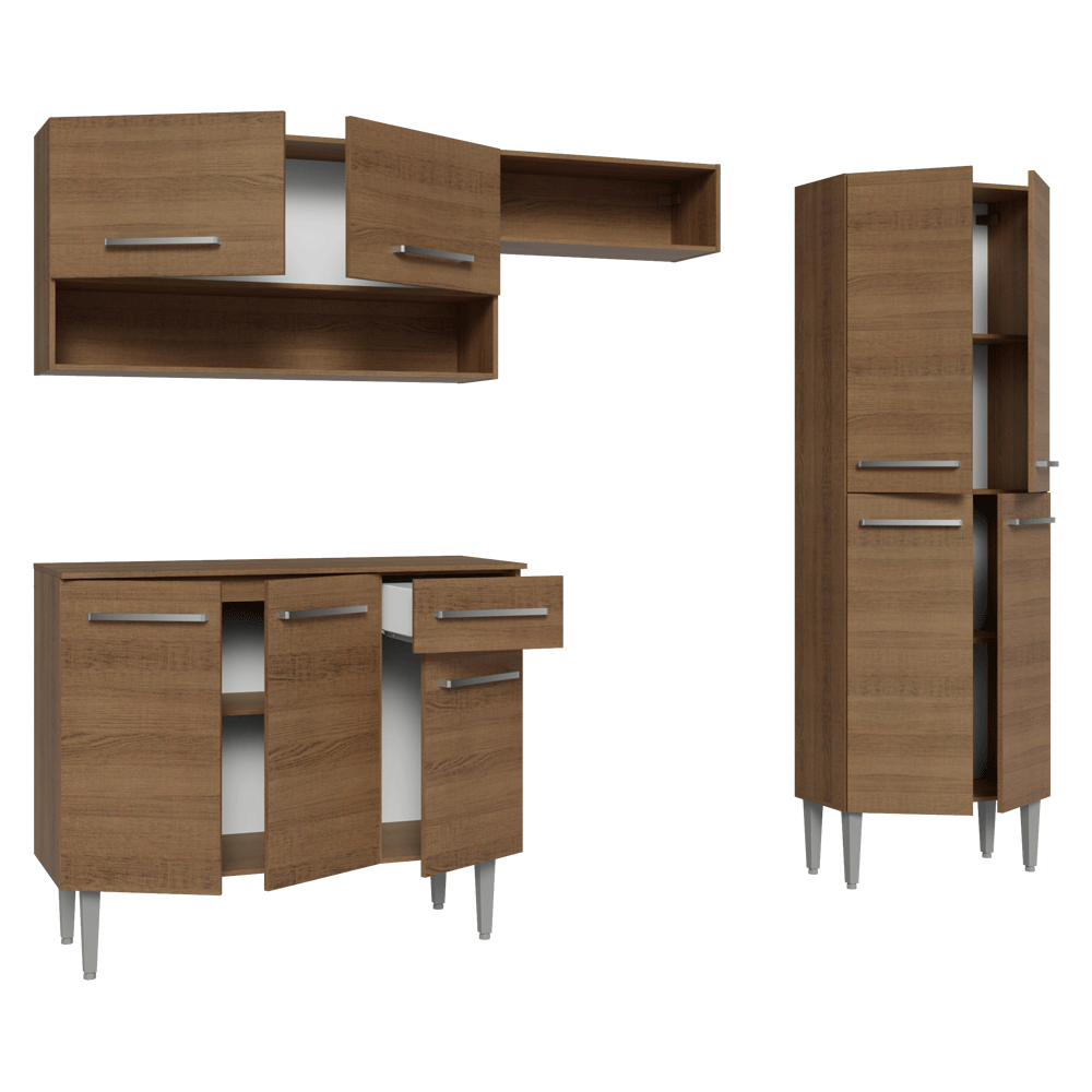 Cocina Compacta 229 cm Emilly Marrón 017