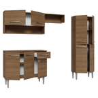 Cocina Compacta 229 cm Marrón Emilly Madesa