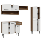Cocina Compacta 229 cm Marrón/Blanco Emilly Madesa