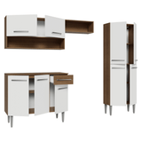 Cocina Compacta 229 cm Emilly Marrón/Blanco 017