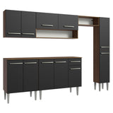 Cocina Compacta 261cm Marrón/Negro Emilly 09