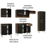 Cocina Integral 293cm Marrón/Negro Emilly 01
