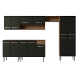 Cocina Integral 293cm Marrón/Negro Emilly 01