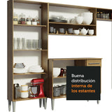 Cocina Integral 293cm con Fregadero Marrón Emilly 09