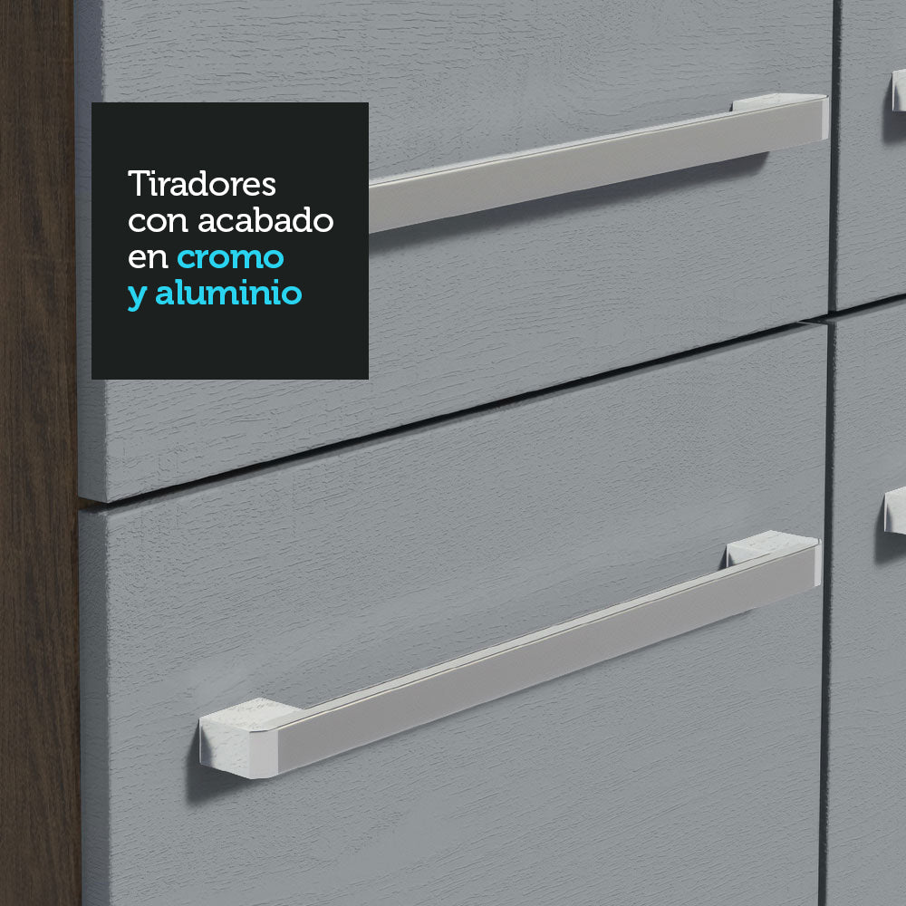 Cocina Integral 293cm con Fregadero Marrón/Gris Emilly 09
