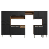 Cocina Integral 325cm Negro/Marrón Emilly Joy