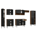 Cocina Integral 325 cm Marrón/Negro Emilly Madesa