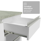 Kit Gabinete Bajo 2 Puertas y Vitrina 70 cm Blanco Glamy Madesa