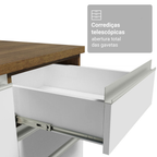 Kit Gabinete Bajo 2 Puertas y Vitrina 70 cm Marrón/Blanco Glamy Madesa