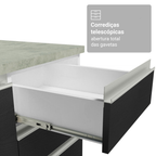 Kit Gabinete Bajo 2 Puertas y Vitrina 70 cm Blanco/Negro Glamy Madesa