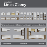Kit Gabinete + Vitrina 70 cm Marrón/Blanco Glamy 02