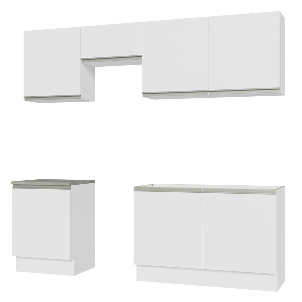 Cocina Integral 240cm Blanco Glamy 09