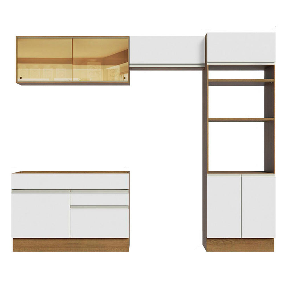 Cocina Integral 270cm Marrón/Blanco Glamy 12
