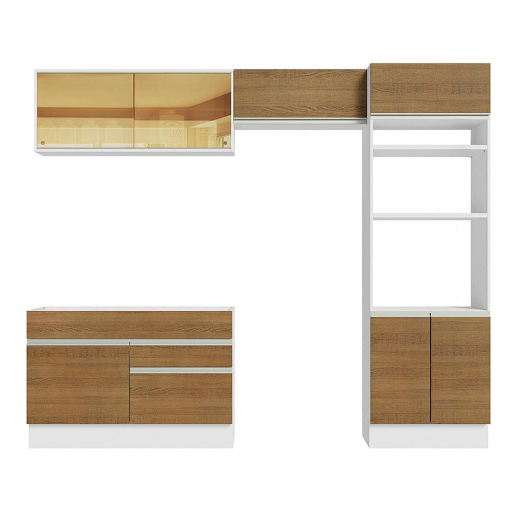 Cocina Integral 270cm Blanco/Marrón Glamy 12