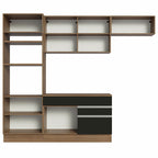 Cocina Integral 270 cm Con Mueble para Horno Marrón/Negro Glamy Madesa