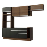 Kit Cocina Lineal- Glamy 290 cm - Marrón- Negro / Marrón