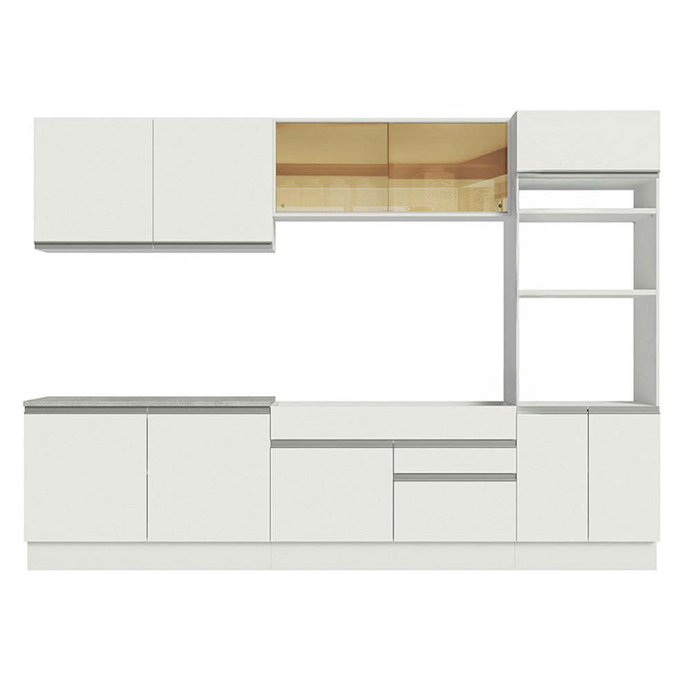 Cocina Integral 310 cm Con Mueble para Horno Blanco Glamy Madesa