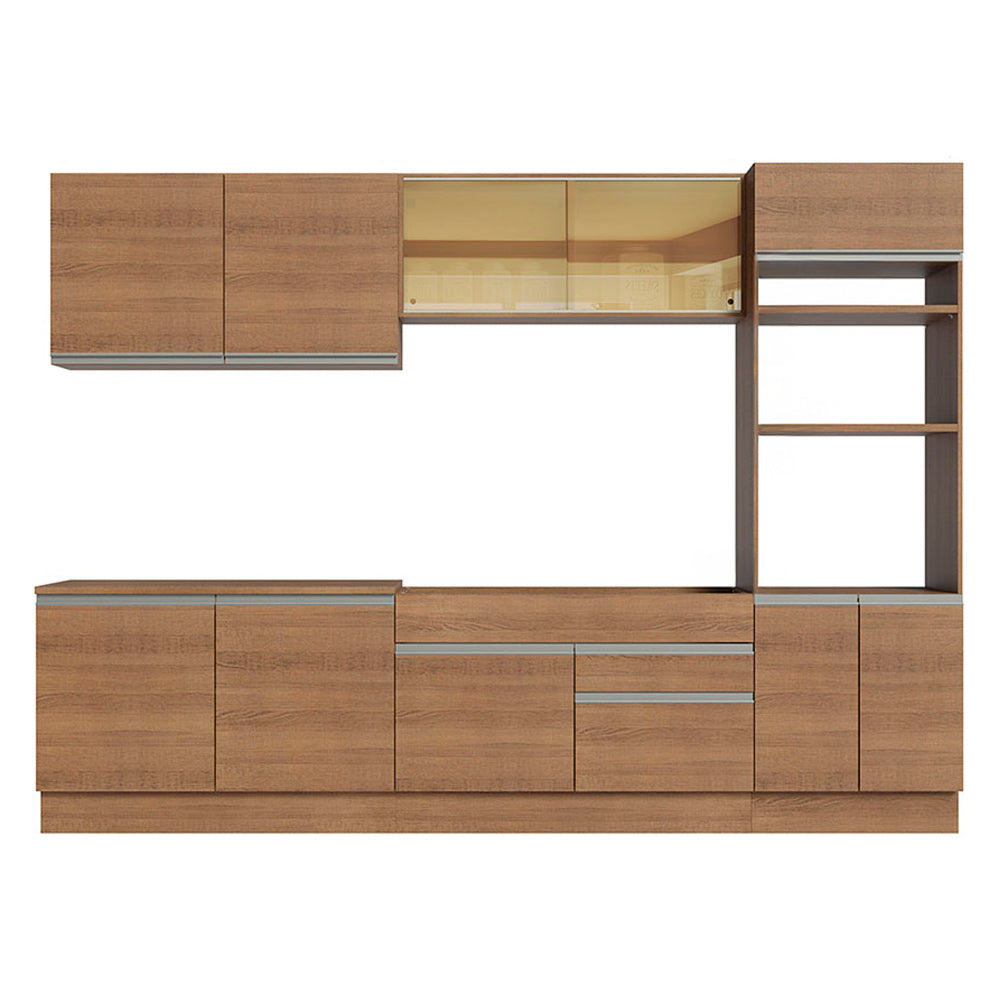 Cocina Integral 310 cm Con Mueble para Horno Marrón Glamy Madesa