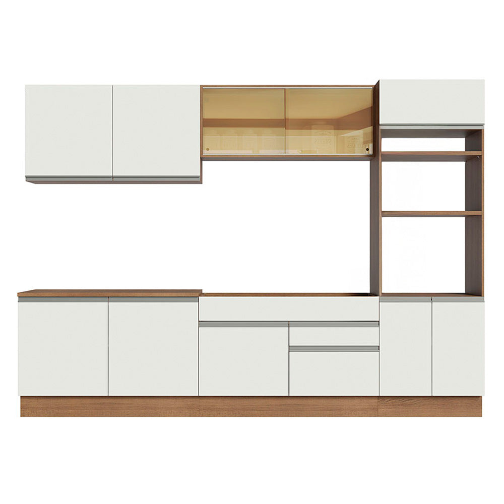 Cocina Integral 310 cm Con Mueble para Horno Marrón/Blanco Glamy Madesa