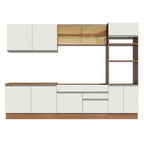 Cocina Integral 310 cm Con Mueble para Horno Marrón/Blanco Glamy Madesa