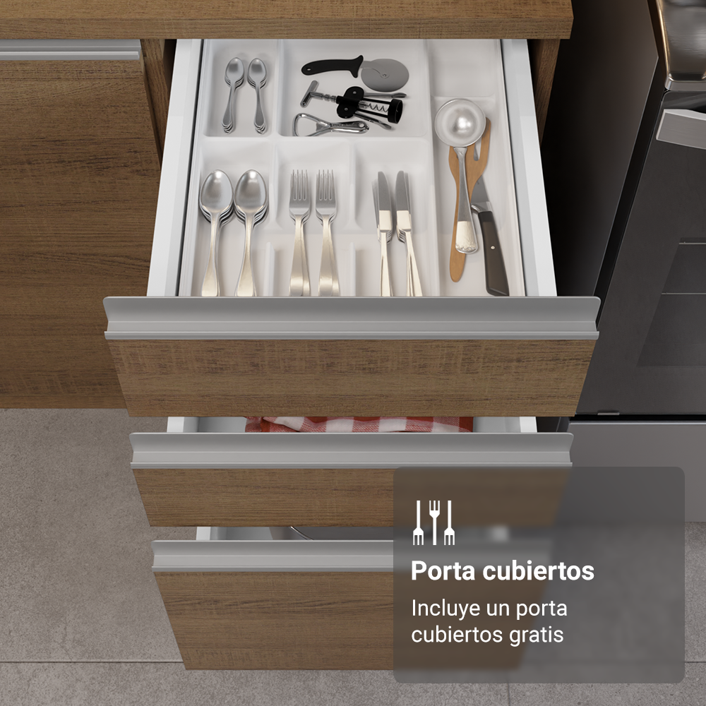 Cocina Integral 340cm Marrón Glamy 01