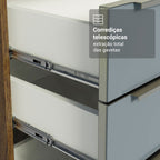 Kit Gabinete Bajo 2 Puertas y Vitrina 70 cm Marrón/Gris Lux Madesa