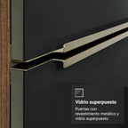 Cocina Compacta 190 cm Con Vitrina Marrón/Negro Lux Madesa