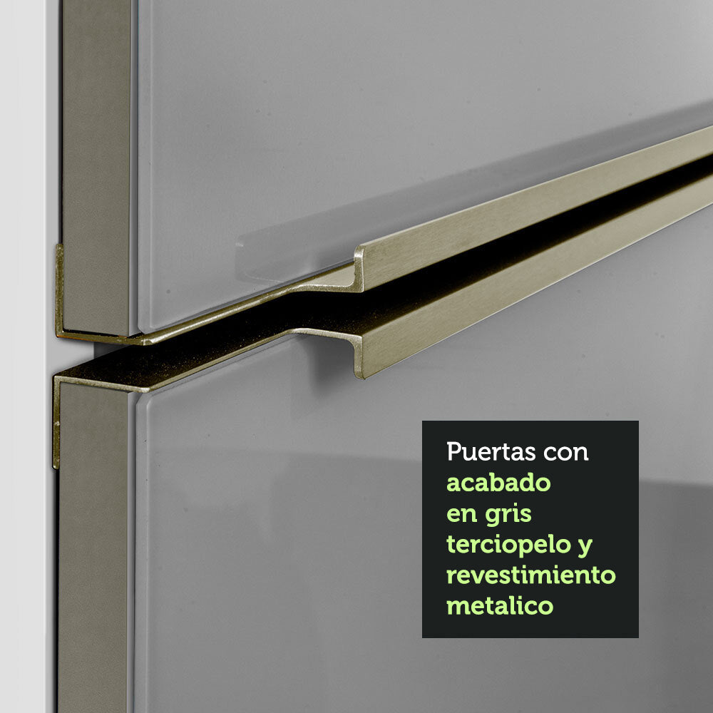 Cocina Integral 200cm Blanco/Gris Lux 01