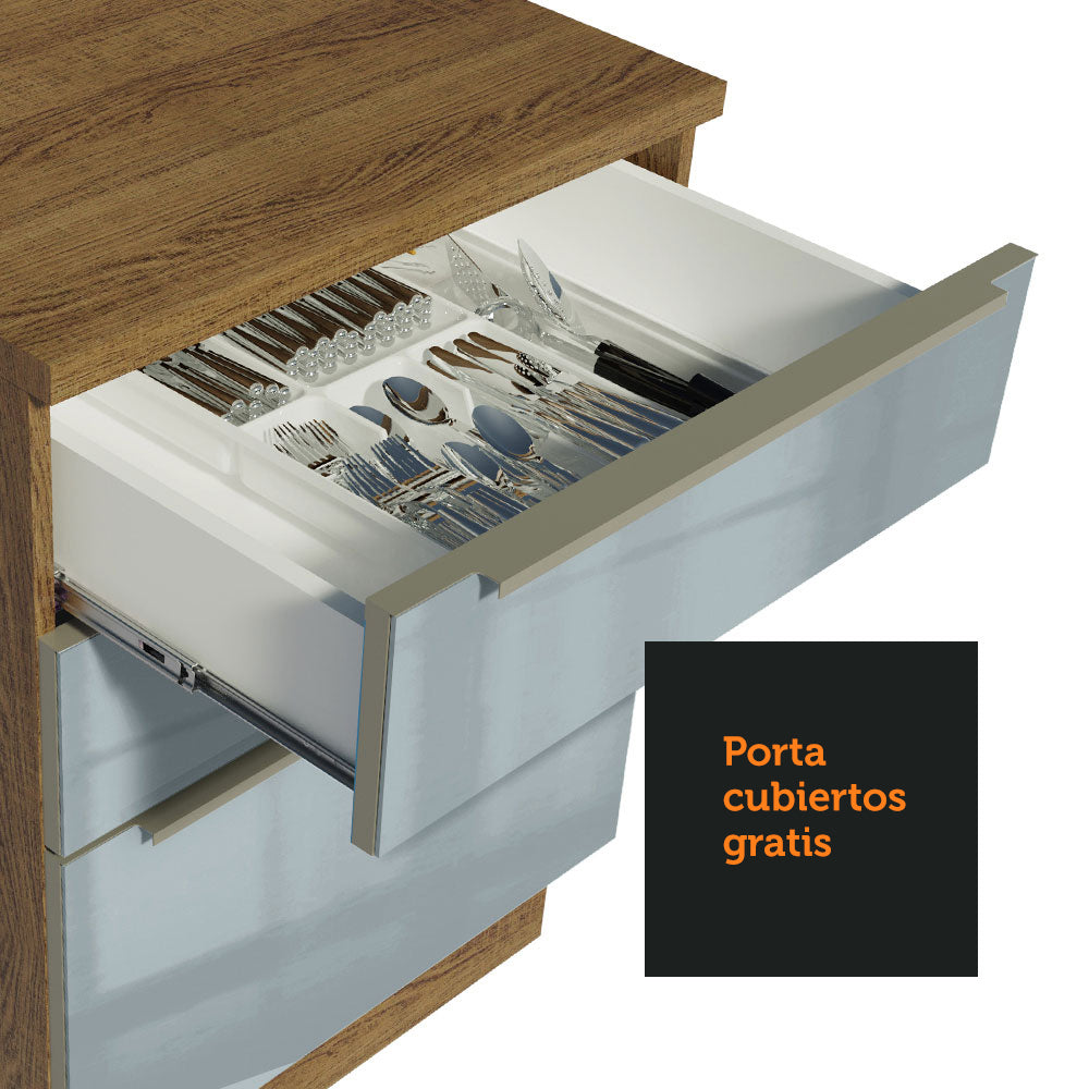 Cocina Integral 240cm Marrón/Gris Lux 02