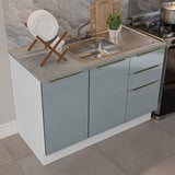 Cocina Integral con Accesorios 240cm Lux Blanco/Gris