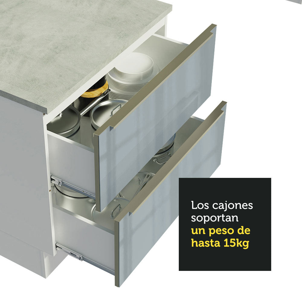 Cocina Integral 260cm Lux Blanco/Gris 01