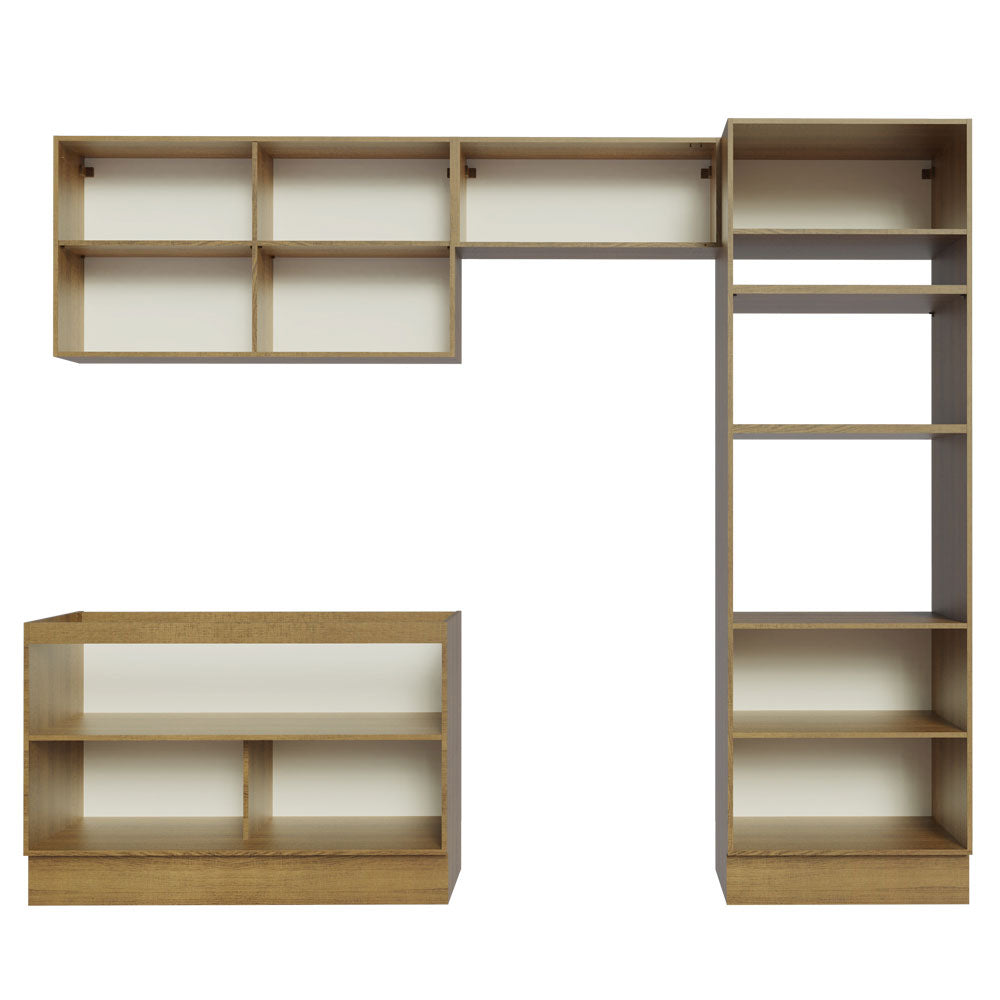 Cocina Integral 270 x 60 cm Con Mueble para Horno Marrón/Gris Lux Madesa